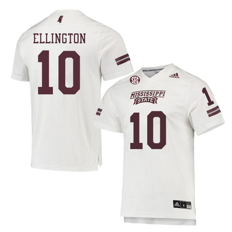 Men #10 Corey Ellington Mississippi State Bulldogs College Football Jerseys Sale-White
